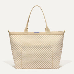 The Zip Travel Tote - Parchment Basketweave