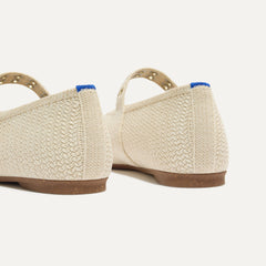 The Max Buckle Mary Jane - Cream Woven